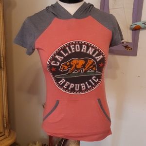Womens CALIFORNIA Pullover Hooded Tshirt shirt B10